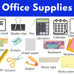 Office supplies stationery items list names vocabulary school english supply desk paper
